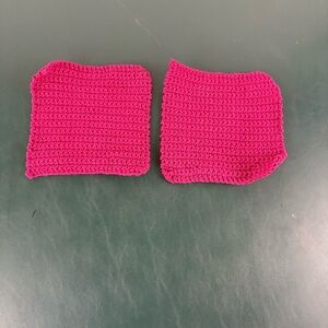 New Crochet Handmade Dish Cloths 100% Cotton Set of 2 Color Maroon 6” By 6”